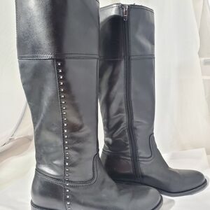 Mark Fisher Black Studded Knee-High Boots Size 9M